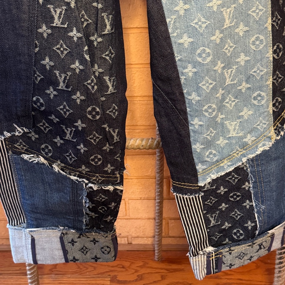 Patchwork Denim Lv Monogram Capris - image 4